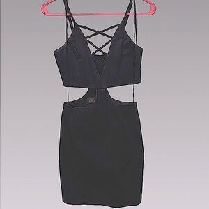 Signature8‎ Black Strappy Cutout Mini Dress - S